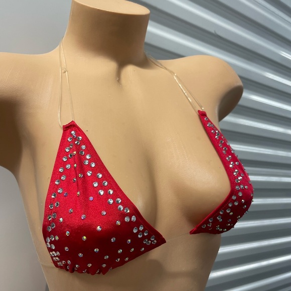 Red Rhinestone Bikini Set - Picture 5 of 11
